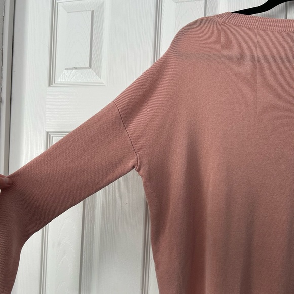 Eileen Fisher Top Hi Low Split Hem Long Doleman Sleeve Pale Blush Medium - Picture 4 of 16